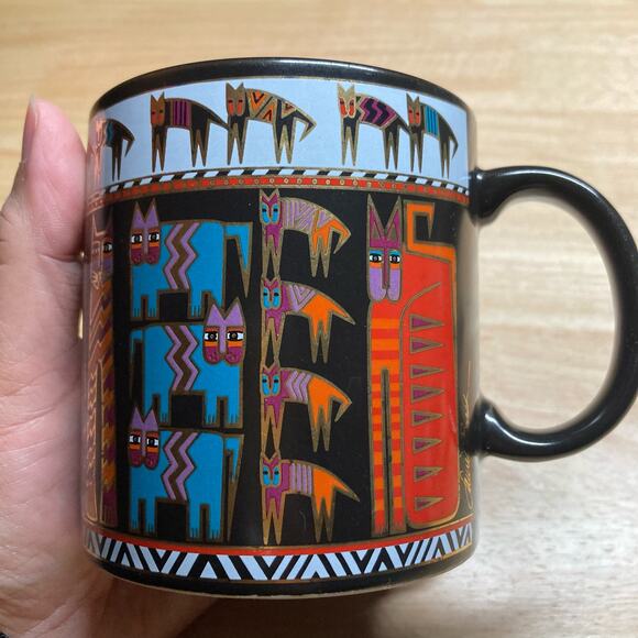 Laurel Burch Egypticats Vintage Cat Mug 14 oz 1990 - Picture 2 of 9